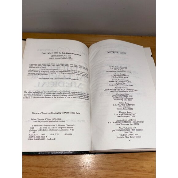 Tabers Cyclopedic Medical Dictionary 15th Edition Hardcover By F.A. Davis 1985 - Picture 10 of 16